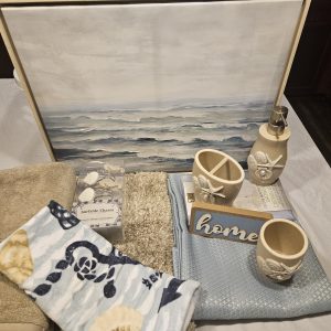 Powder blue and tan Sea world-Bath Set - Image 2