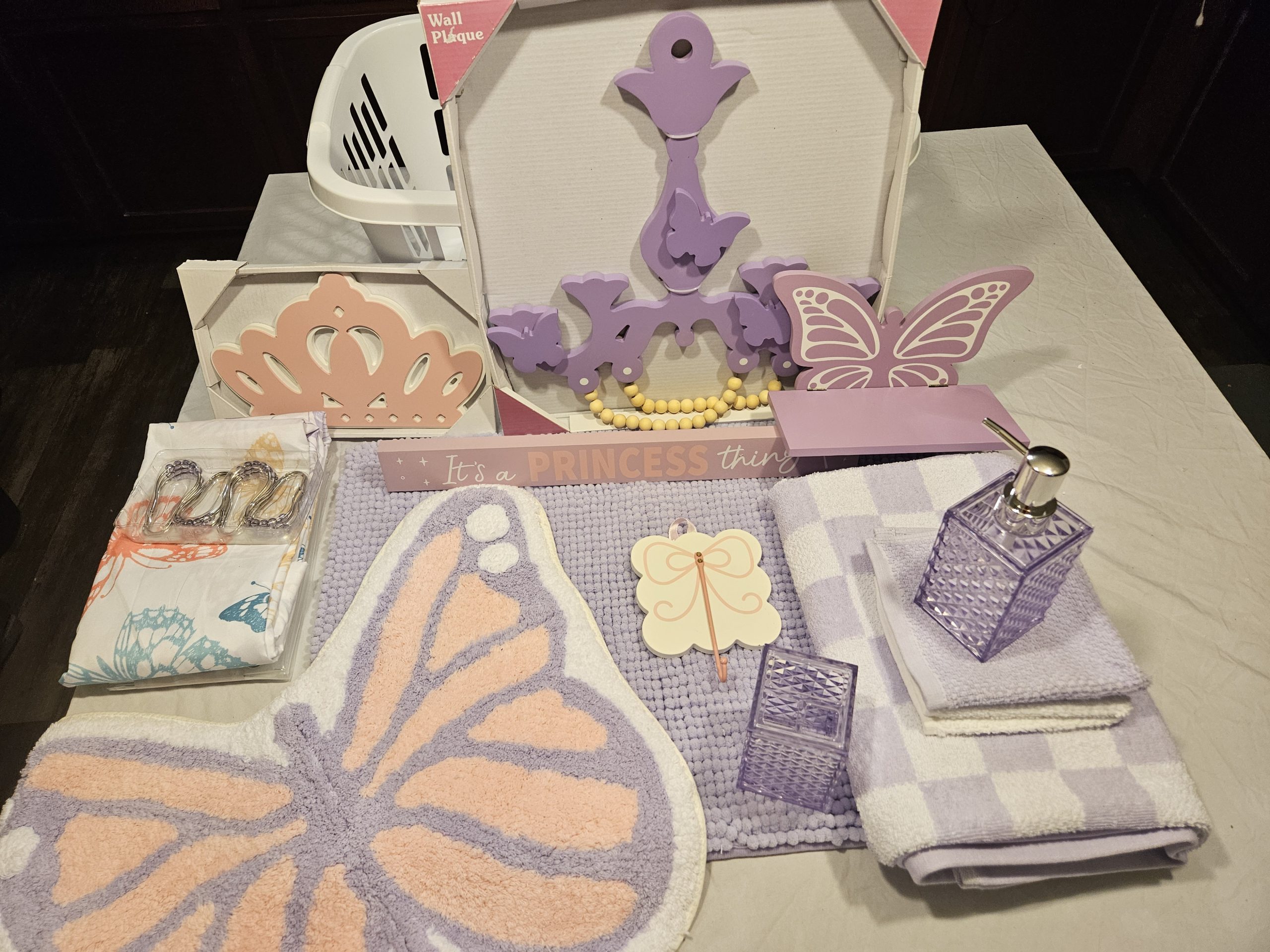 Purple and pink Butterfly-Bath Set - Image 2