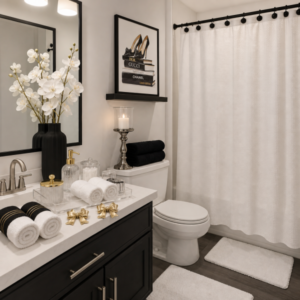 Black and white Gucci-Bath Set