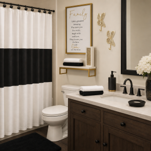 Black white and gold-Bath Set
