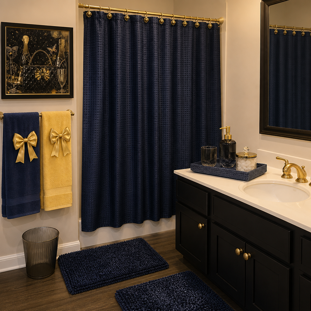 Blue and gold Chanel-Bath Set - Image 1