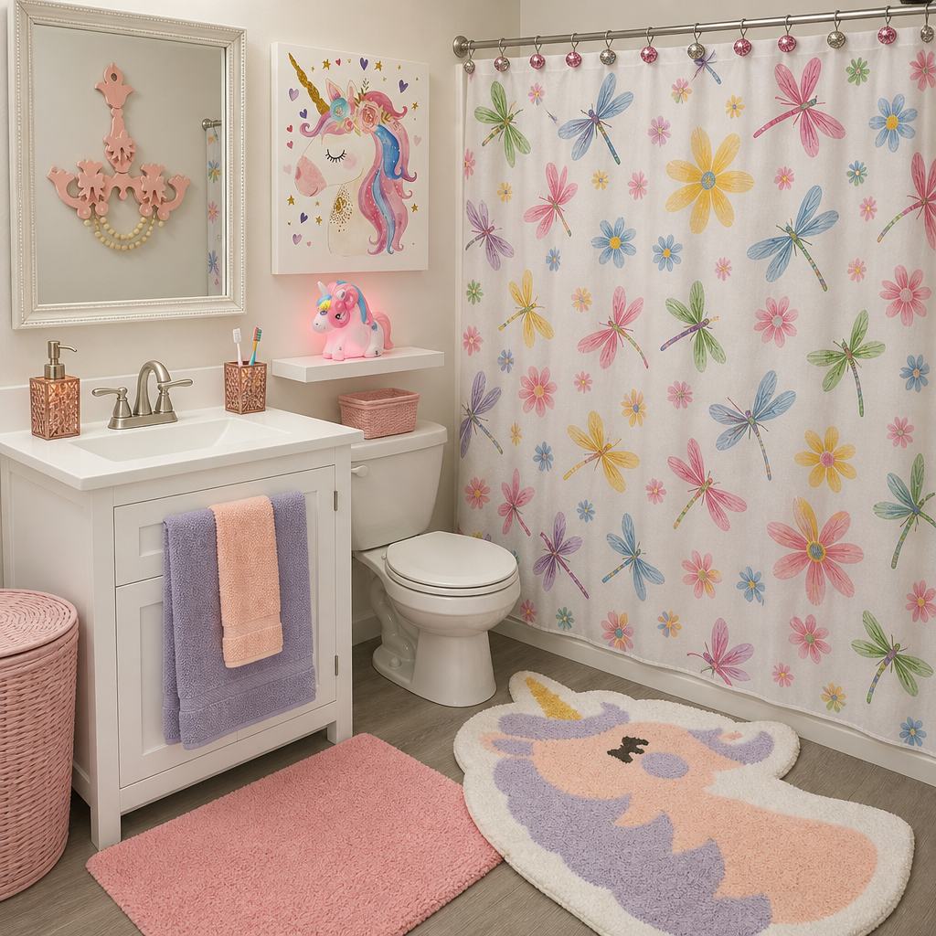 Pink and Purple Unicorn-Bath Set - Image 1