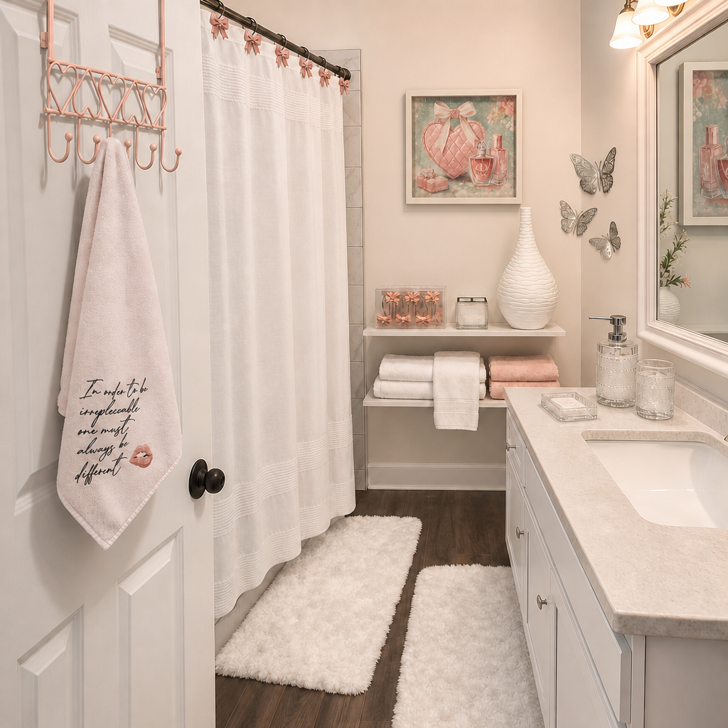 Pink and White Dior-Bath Set - Image 1