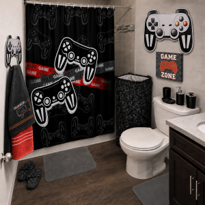 Red, Black and Gray Boy gamer-Bath Set