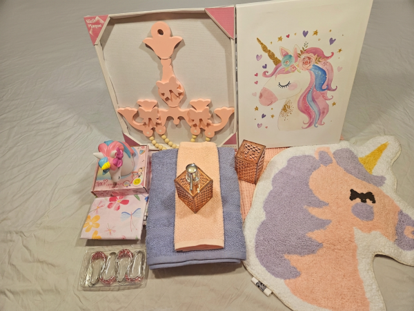 Pink and Purple Unicorn-Bath Set