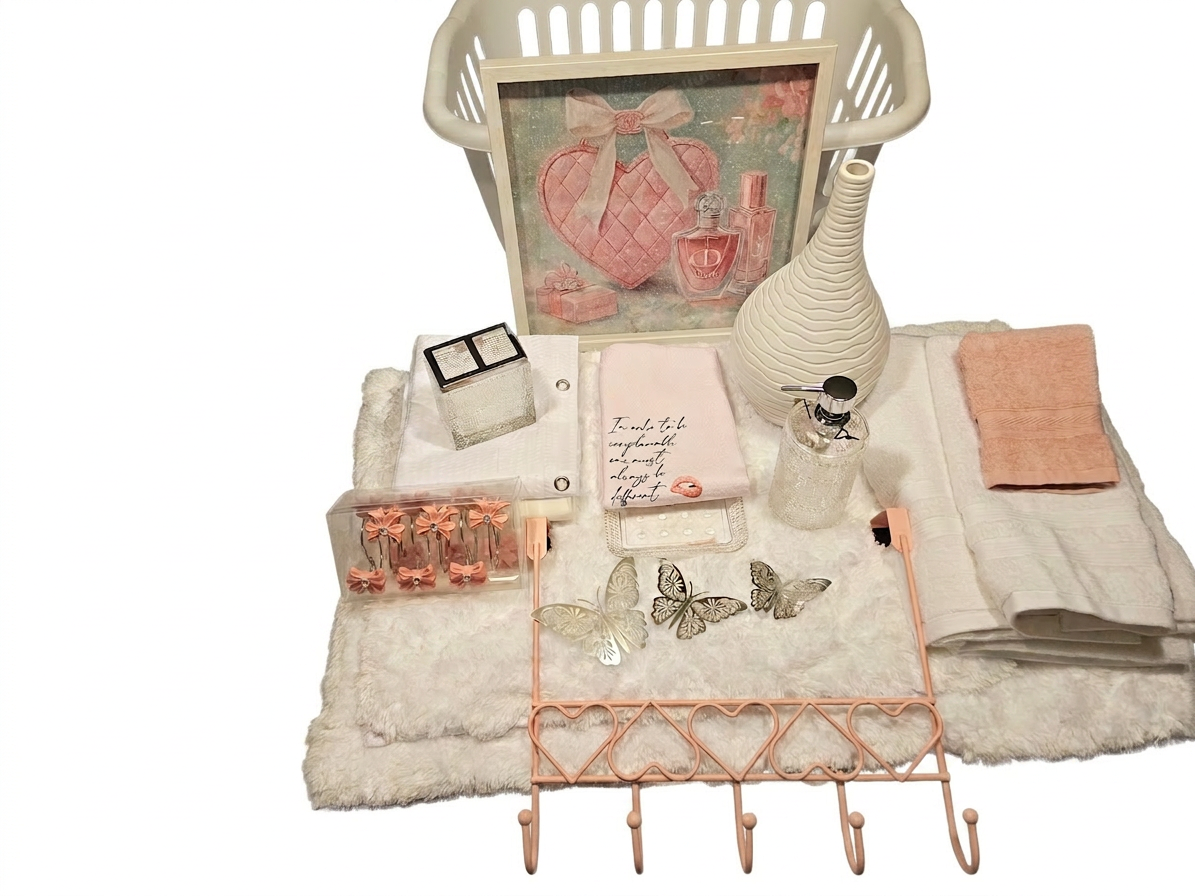 Pink and White Dior-Bath Set - Image 2