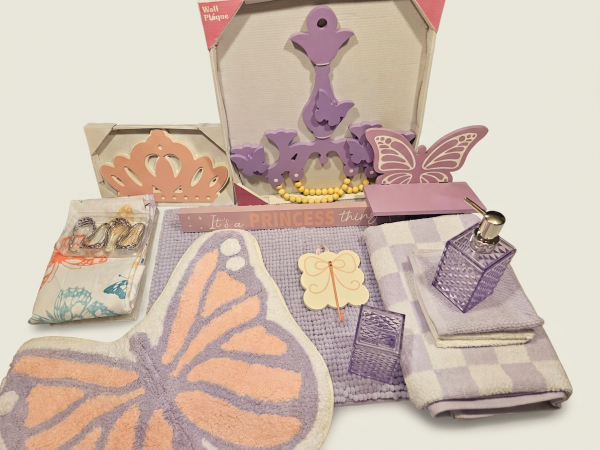 Purple and Pink Butterfly-Bath Set