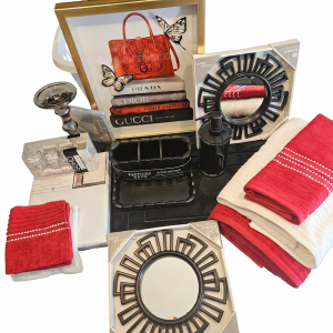Red, Black and White-Bath Set - Image 2