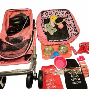 Pink and Black- Dog Basket (Small) - Image 2
