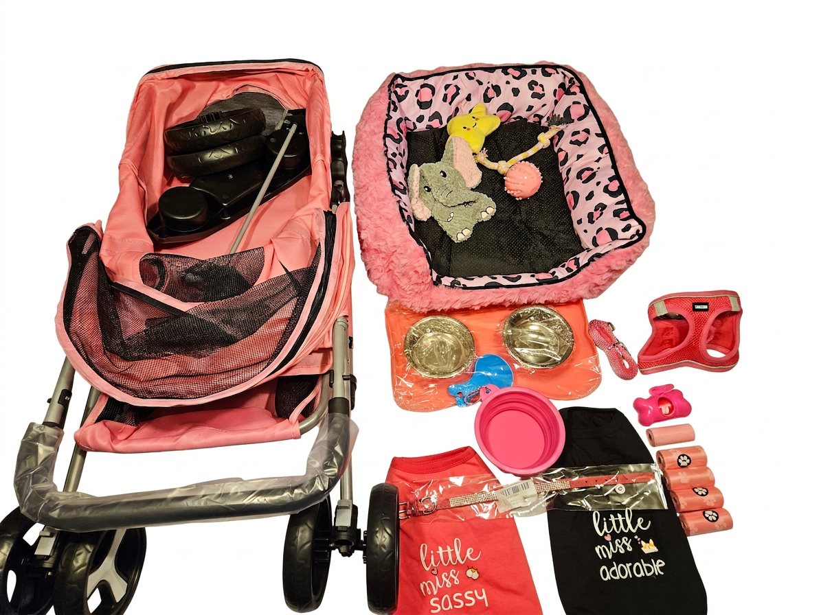 Pink and Black- Dog Basket (Small) - Image 2