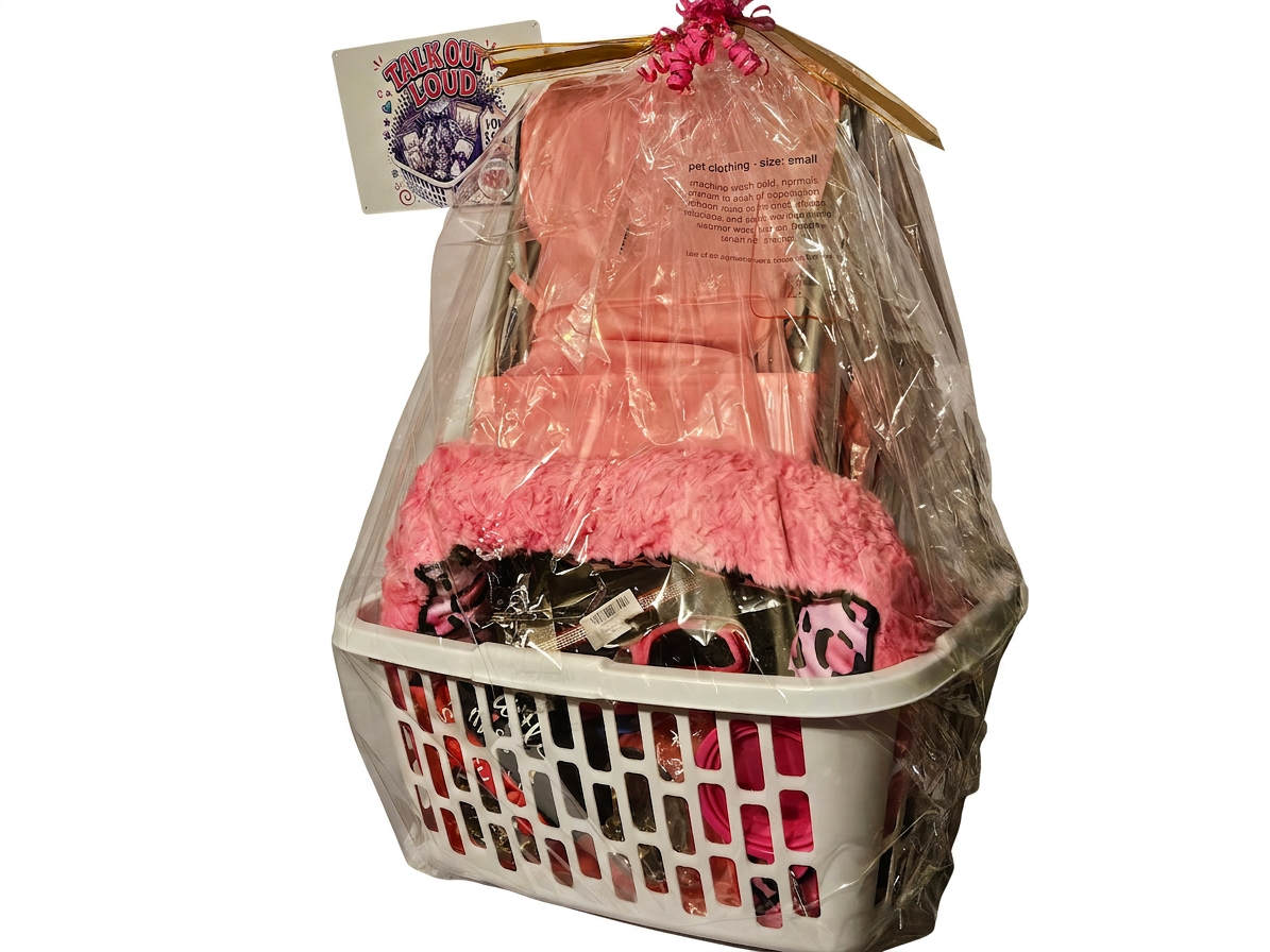 Pink and Black- Dog Basket (Small) - Image 3