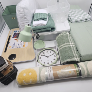 Sage, White, and Yellow Smiley Faces Dorm Room - Image 3