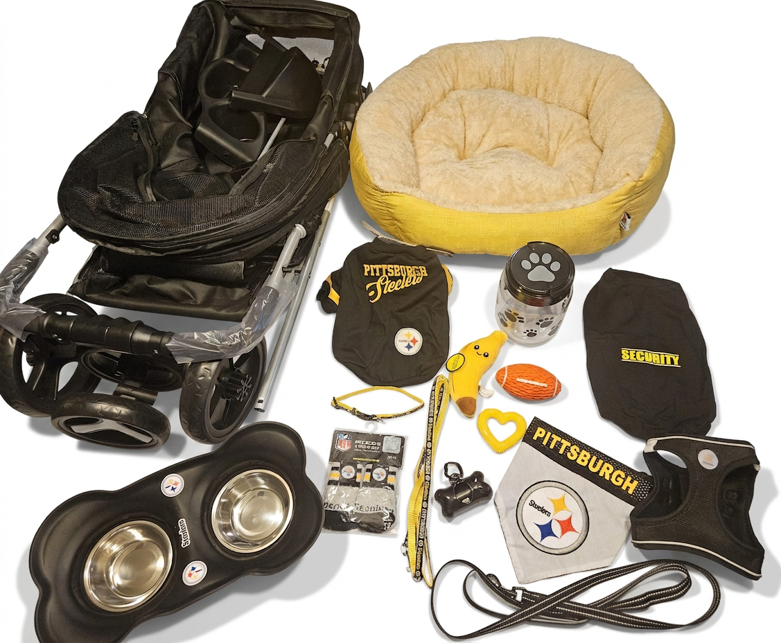 Black and Yellow- Dog Basket-Small - Image 2