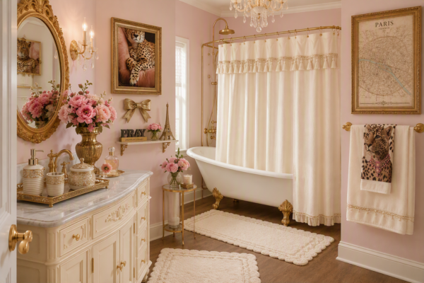 Vintage Cheetah Bathroom